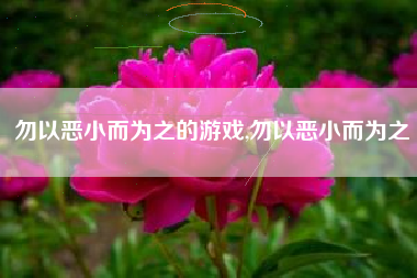 勿以恶小而为之的游戏,勿以恶小而为之