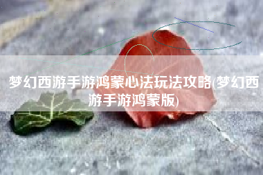 梦幻西游手游鸿蒙心法玩法攻略(梦幻西游手游鸿蒙版)