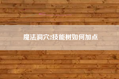 魔法洞穴2技能树如何加点