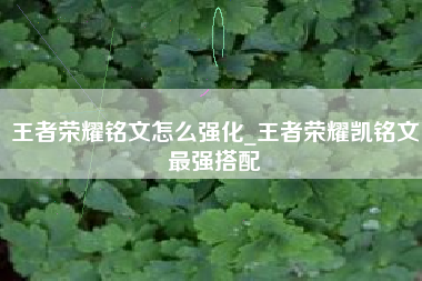 王者荣耀铭文怎么强化_王者荣耀凯铭文最强搭配
