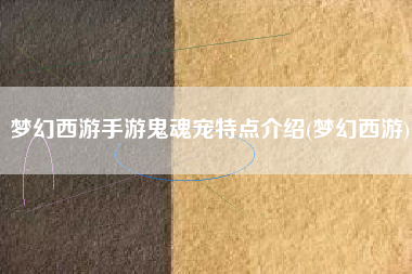 梦幻西游手游鬼魂宠特点介绍(梦幻西游)