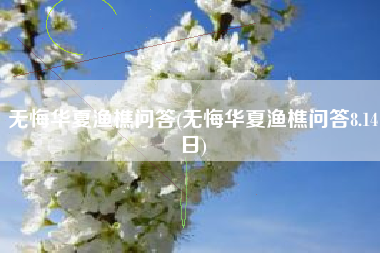 无悔华夏渔樵问答(无悔华夏渔樵问答8.14日)