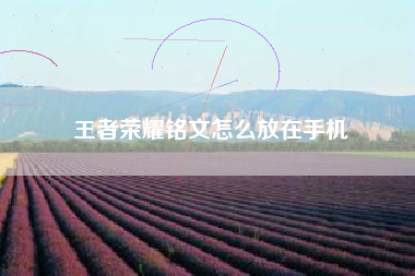 王者荣耀铭文怎么放在手机