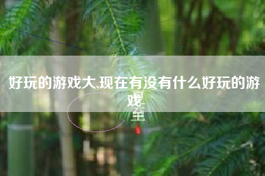 好玩的游戏大,现在有没有什么好玩的游戏