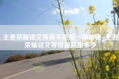 王者荣耀铭文等级不足需一级解锁_王者荣耀铭文等级最高是多少