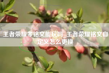 王者荣耀零铭文能玩吗_王者荣耀铭文自定义怎么更换