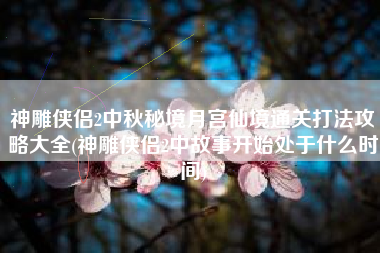 神雕侠侣2中秋秘境月宫仙境通关打法攻略大全(神雕侠侣2中故事开始处于什么时间)
