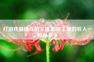 打游戏最赚钱的主播,游戏主播的收入一般是多少