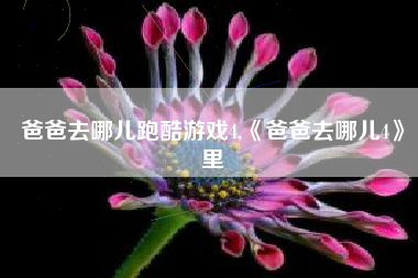 爸爸去哪儿跑酷游戏4,《爸爸去哪儿4》里