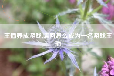 主播养成游戏,请问怎么成为一名游戏主播