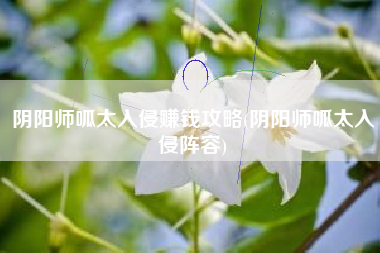 阴阳师呱太入侵赚钱攻略(阴阳师呱太入侵阵容)