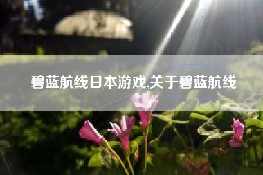 碧蓝航线日本游戏,关于碧蓝航线