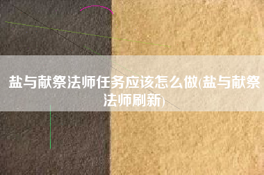 盐与献祭法师任务应该怎么做(盐与献祭法师刷新)