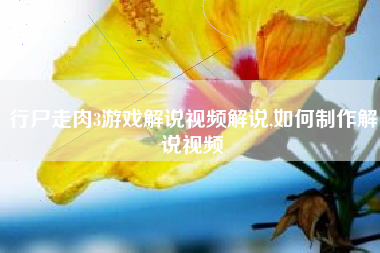 行尸走肉3游戏解说视频解说,如何制作解说视频