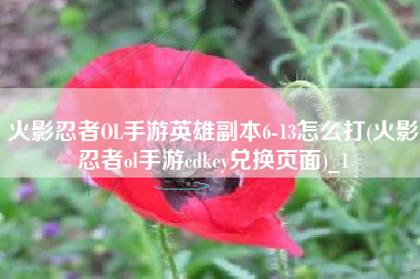 火影忍者OL手游英雄副本6-13怎么打(火影忍者ol手游cdkey兑换页面)_1