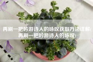 再刷一把吟游诗人的咏叹获取方法详解(再刷一把吟游诗人的咏叹)