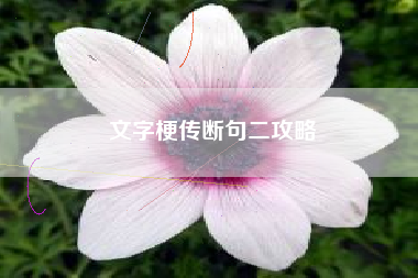 文字梗传断句二攻略