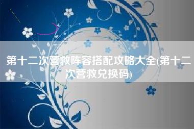 第十二次营救阵容搭配攻略大全(第十二次营救兑换码)