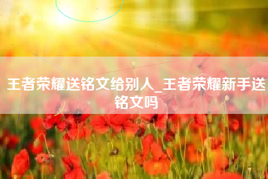 王者荣耀送铭文给别人_王者荣耀新手送铭文吗