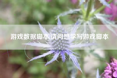 游戏数据脚本,请问想学写游戏脚本