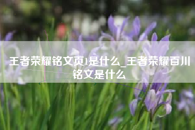 王者荣耀铭文页1是什么_王者荣耀百川铭文是什么
