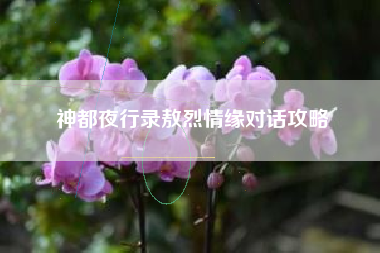 神都夜行录敖烈情缘对话攻略