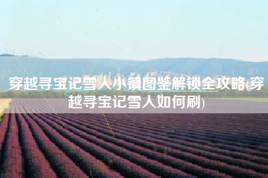 穿越寻宝记雪人小镇图鉴解锁全攻略(穿越寻宝记雪人如何刷)