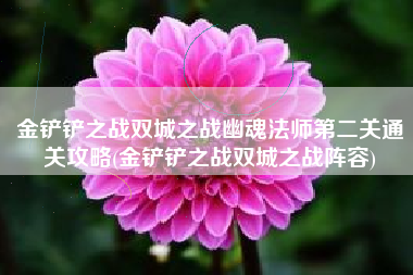 金铲铲之战双城之战幽魂法师第二关通关攻略(金铲铲之战双城之战阵容)