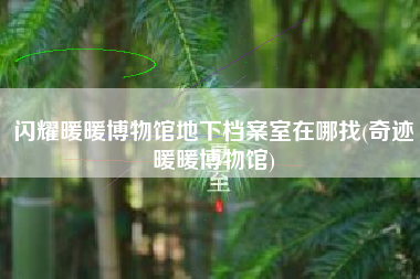 闪耀暖暖博物馆地下档案室在哪找(奇迹暖暖博物馆)