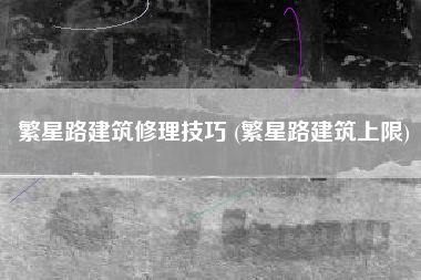 繁星路建筑修理技巧 (繁星路建筑上限)