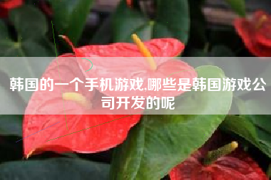 韩国的一个手机游戏,哪些是韩国游戏公司开发的呢
