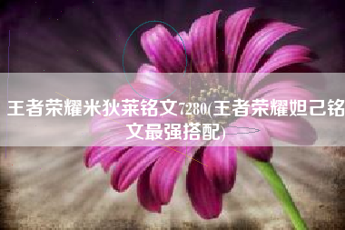 王者荣耀米狄莱铭文7280(王者荣耀妲己铭文最强搭配)