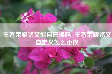 王者荣耀铭文能自己换吗_王者荣耀铭文自定义怎么更换