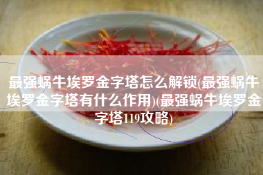 最强蜗牛埃罗金字塔怎么解锁(最强蜗牛埃罗金字塔有什么作用)(最强蜗牛埃罗金字塔119攻略)