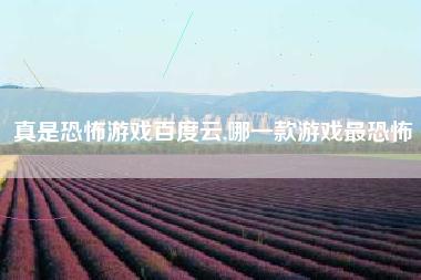 真是恐怖游戏百度云,哪一款游戏最恐怖