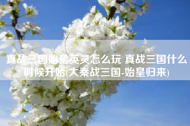真战三国始皇英灵怎么玩 真战三国什么时候开始(大秦战三国-始皇归来)