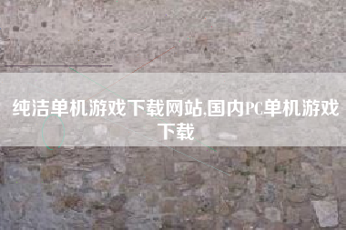 纯洁单机游戏下载网站,国内PC单机游戏下载