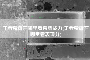 王者荣耀在哪里看荣耀战力(王者荣耀在哪里看表现分)