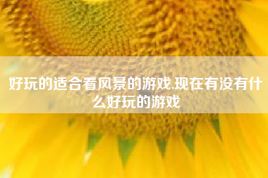 好玩的适合看风景的游戏,现在有没有什么好玩的游戏