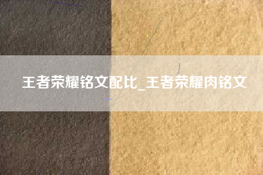 王者荣耀铭文配比_王者荣耀肉铭文