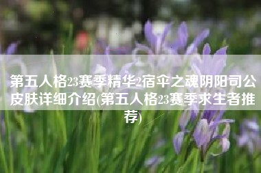 第五人格23赛季精华2宿伞之魂阴阳司公皮肤详细介绍(第五人格23赛季求生者推荐)