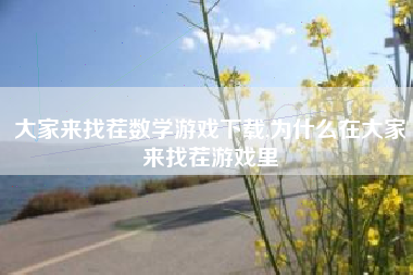 大家来找茬数学游戏下载,为什么在大家来找茬游戏里