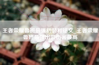 王者荣耀鲁班最强初装和铭文_王者荣耀鲁班最强出装伤害最高