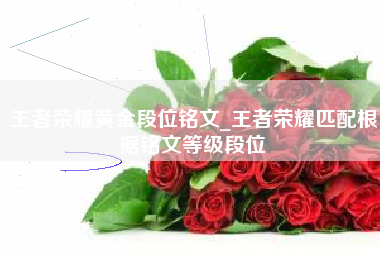 王者荣耀黄金段位铭文_王者荣耀匹配根据铭文等级段位