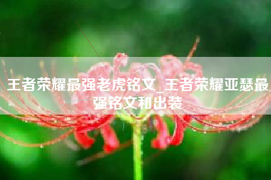 王者荣耀最强老虎铭文_王者荣耀亚瑟最强铭文和出装