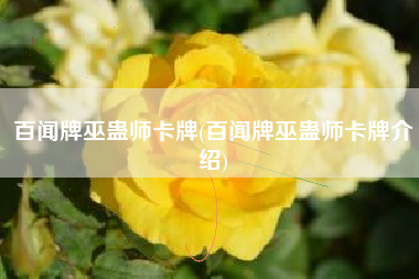 百闻牌巫蛊师卡牌(百闻牌巫蛊师卡牌介绍)