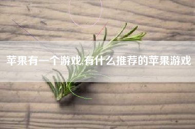 苹果有一个游戏,有什么推荐的苹果游戏