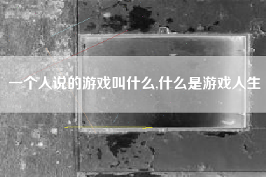 一个人说的游戏叫什么,什么是游戏人生