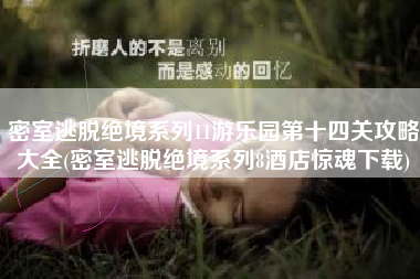 密室逃脱绝境系列11游乐园第十四关攻略大全(密室逃脱绝境系列8酒店惊魂下载)