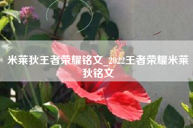 米莱狄王者荣耀铭文_2022王者荣耀米莱狄铭文